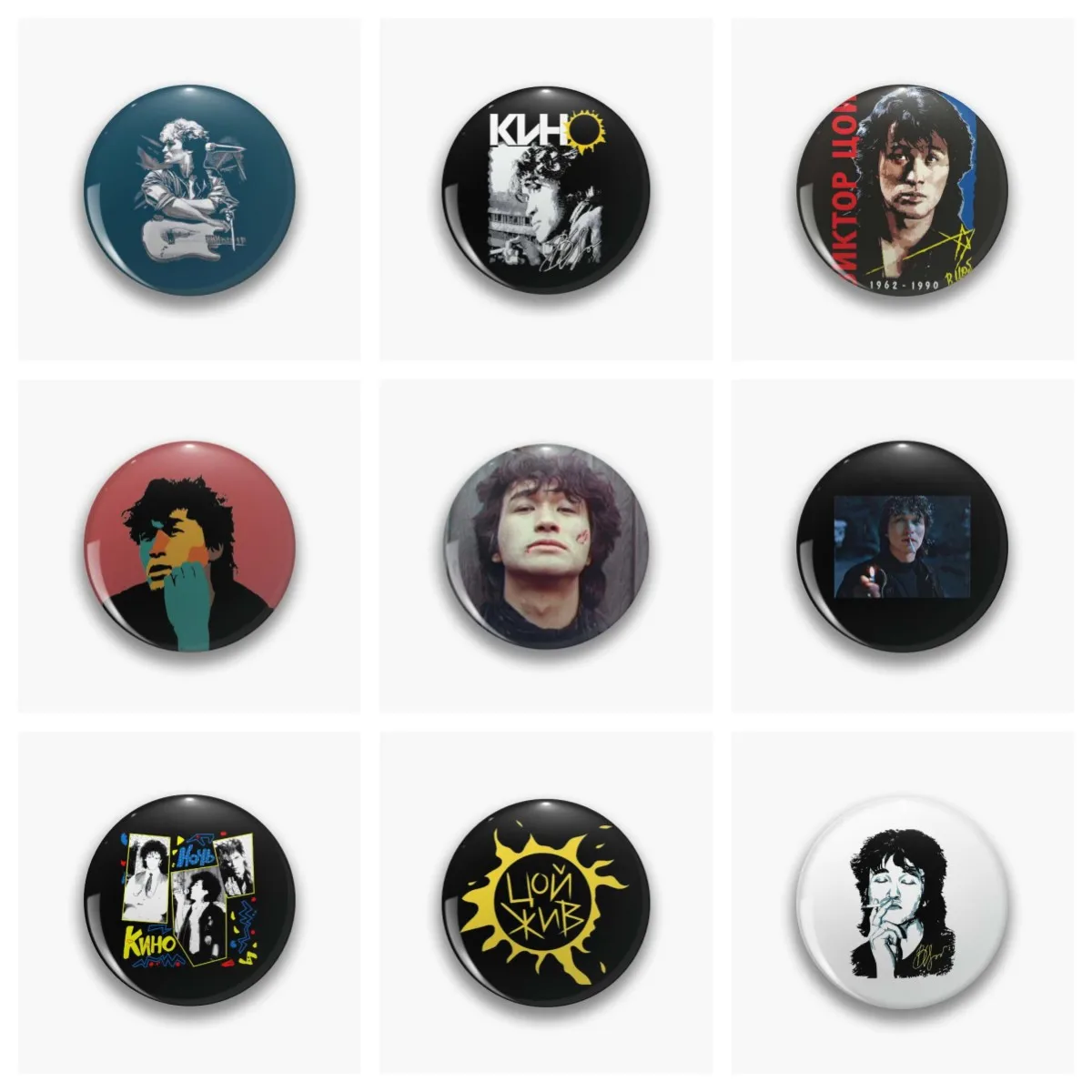 Viktor Tsoi pin singer Circular lapel badge women\'s anime metal brooch men\'s Friends backpack art clothing jewelry