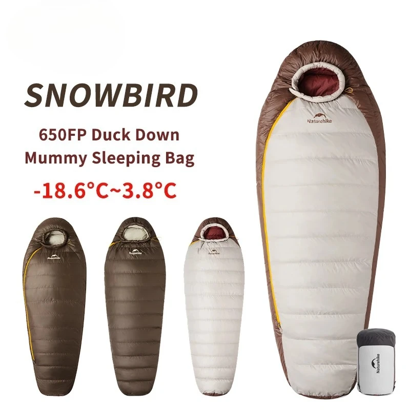 Snowbird Mummy Sleeping Bag 650FP Duck Down -20°C Winter Outdoor Camping Warm Ultralight Thickened Adult Sleeping Bag