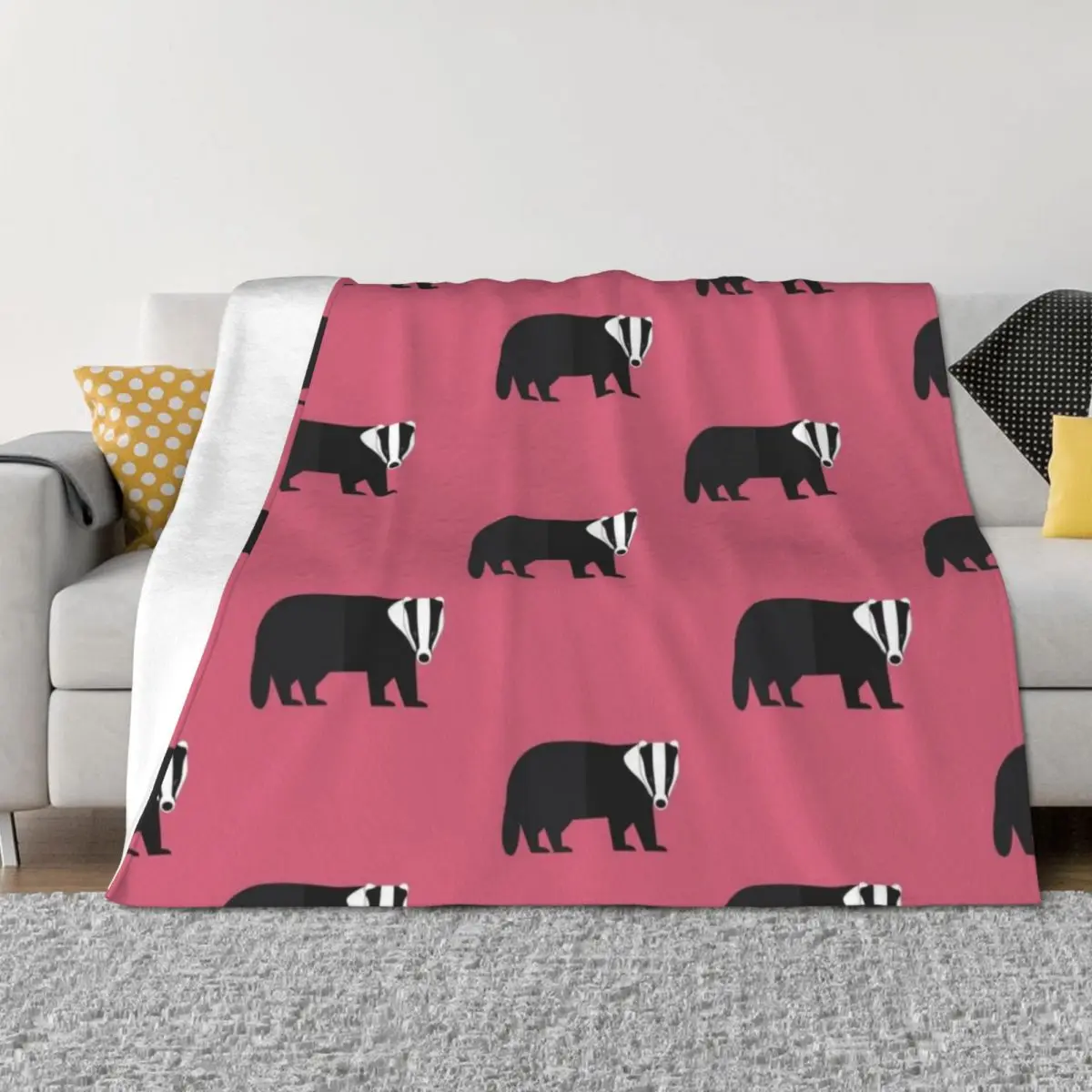 

Badger parade Throw Blanket Plaid Luxury bed plaid warm for winter Blankets