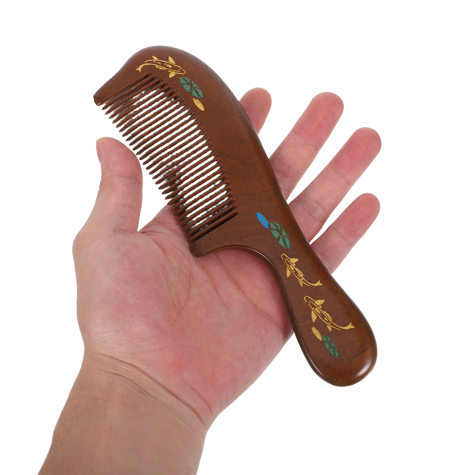 

2Pcs Sandalwood Comb Set Handmade Wide Tooth Anti Static Portable Mini Pocket Hair Detangler Scalp Massager for Women