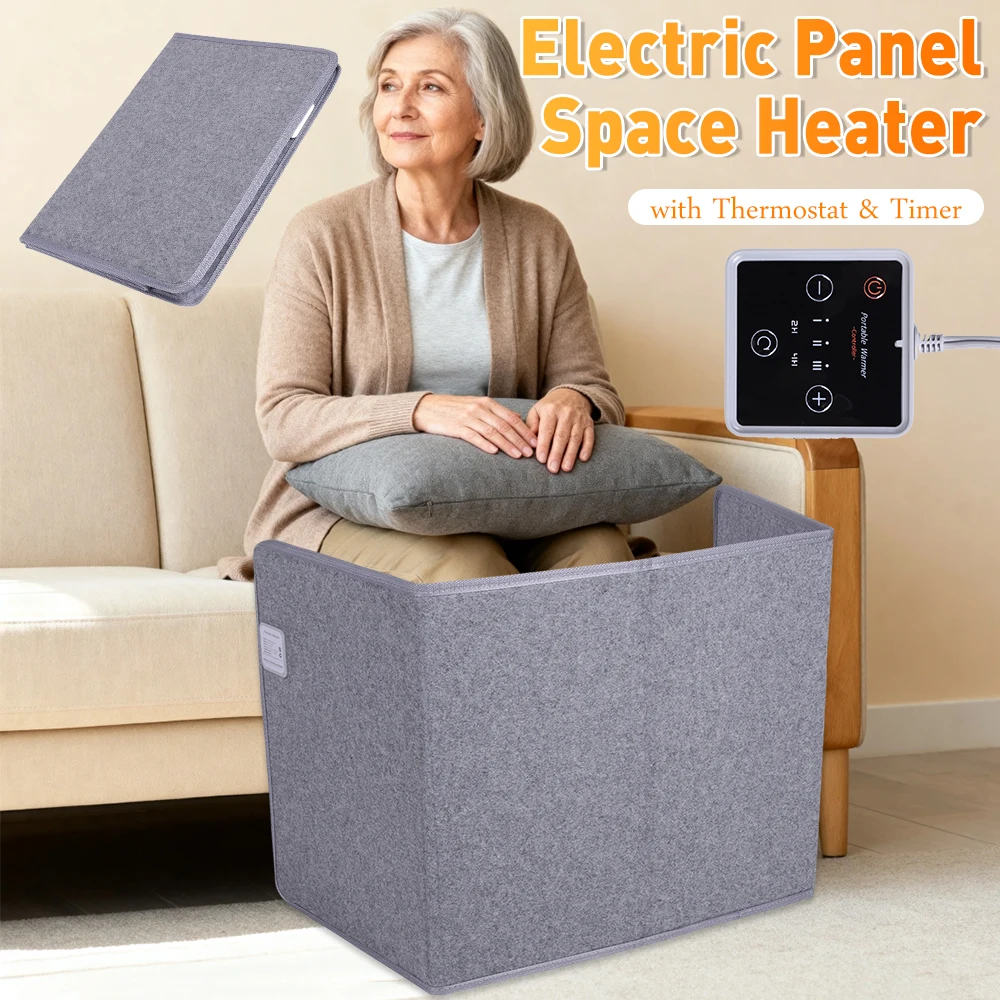 

Складной бесшумный обогреватель под стол с термостатом и таймером, портативный обогреватель для ног для офиса, стола, дома