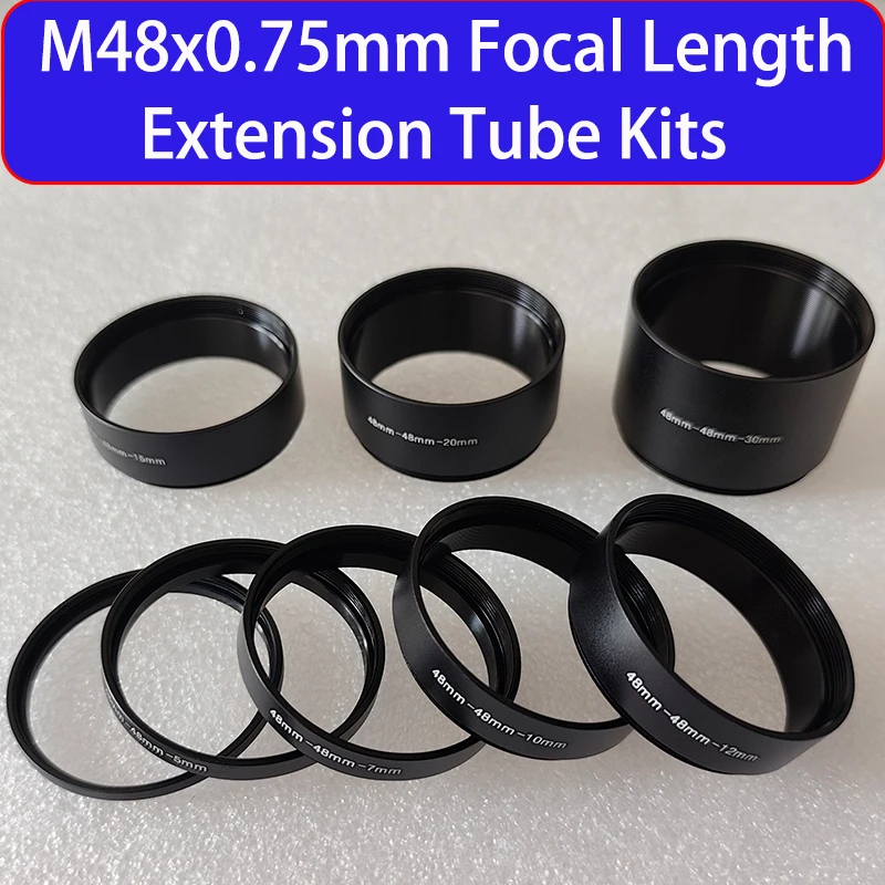 M48x0.75 Focal Length Extension Tube Kits 3/5/7/10/12/15/20/30/40/50mm For Astronomical Telescope Photography T Extending Ring