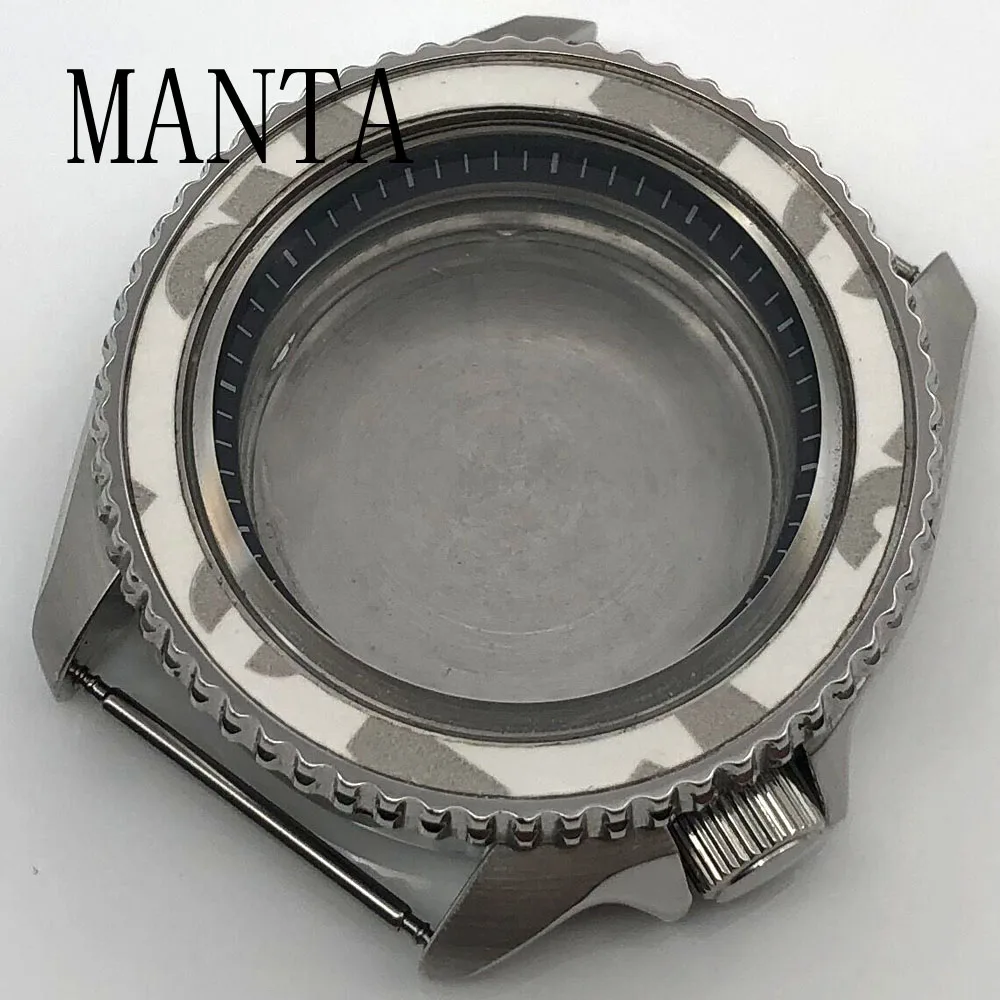 مانتا 41 ملم هيكل من الفولاذ المقاوم للصدأ زجاج الياقوت صالح NH35 NH36 أجزاء ساعة الحركة