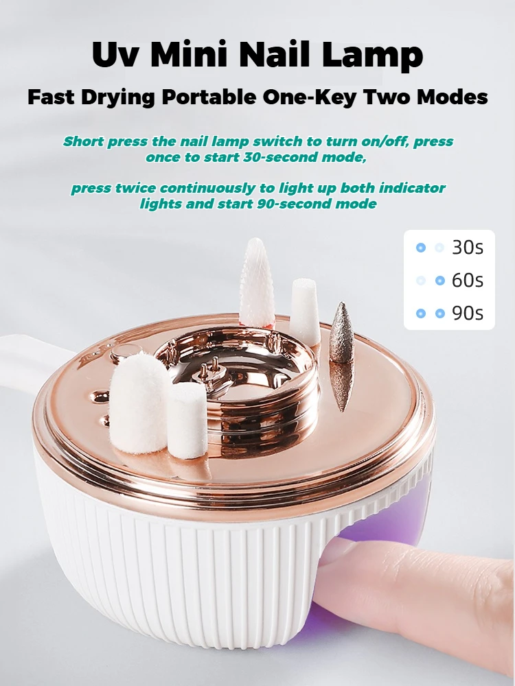 JUSTLANG الكهربائية طلاء الأظافر طحن آلة تلميع قابلة للشحن المهنية الحفر إزالة الجلد الميت الأشعة فوق البنفسجية مصباح صالون الأظافر #5