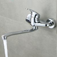 Wall Mounted Kitchen Faucet Double Holes Basin Faucet Hot&Cold Water Mixer Tap Wall Kitchen Mixers Kitchen Sink Tap