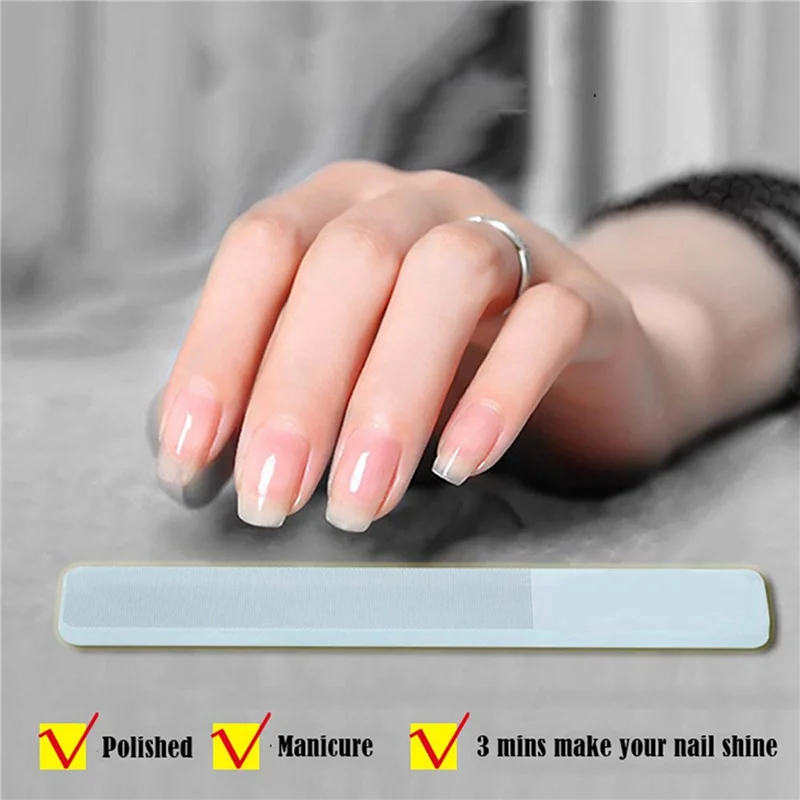 3X Glass Nail Shiner - Nano Glass Nail Files Crystal Nail Buffer Shine Polisher per unghie naturali unghie dei piedi