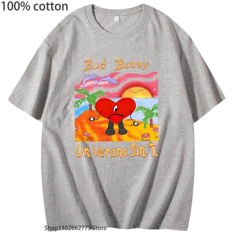 سيئة الأرنب تي شيرت ألبوم جديد Un Verano Sin Ti Hip التي شيرت هوب موسيقى الراب ملابس للرجال النساء قميص 100% القطن عادية كبيرة الحجم المحملة #5