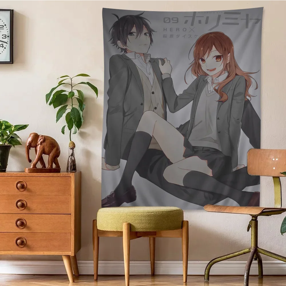 Anime H-Horimiya Printed Large Wall Tapestry Hanging Tarot Hippie Wall Rugs Dorm Cheap Hippie Wall Hanging