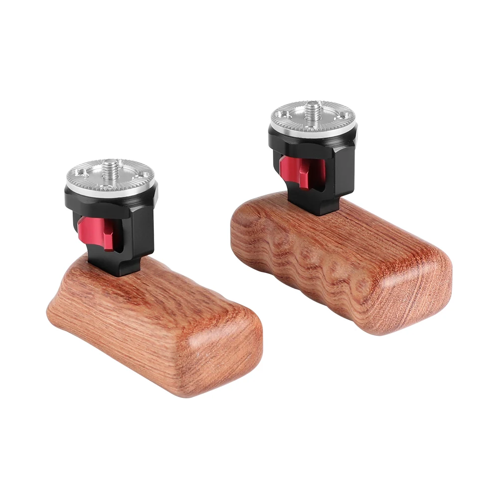 HDRIG Universal Wooden Handgrip With M6 Rosette Connection For Camera Cage Kit (A Pair)