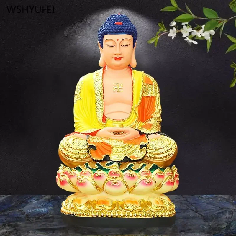 1 piece of 30cm high resin household Shakyamuni Buddha statue household worship statue feng shui ornament