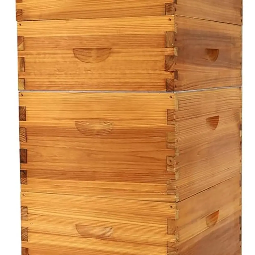 

10-Frame Beehive Kit with 100% Beeswax, 2 Deep Boxes & 2 Medium Supers, Unassembled