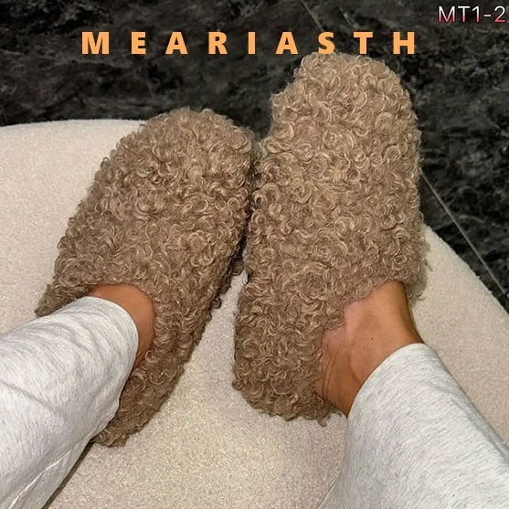 

Shoes Woman 2025 Cover Toe Slippers Casual Platform Fur Flip Flops Pantofle Luxury Plush New Slides Shoes Woman 2024 Plush Slipp