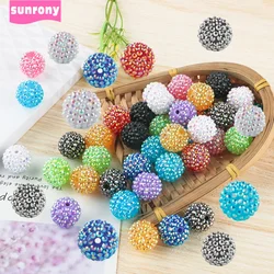 14/16/20mm 10 ~ 30Pcs resina di strass Bayberry Ball Beads per gioielli che fanno perline acriliche accessori distanziatori allentati di moda