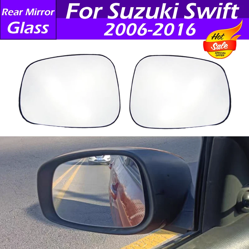 Dla Suzuki Swift 2006-2016 Samochodowe boczne lusterko wsteczne Skrzydło szklane Lusterko boczne Szklana soczewka odblaskowa Lusterko wsteczne Szklane