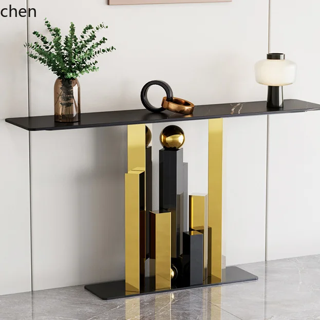 YFY Entryway Table End View  Rock Board  Italian Style  Light Luxury Living Room Wall-Mounted Offering  Storage