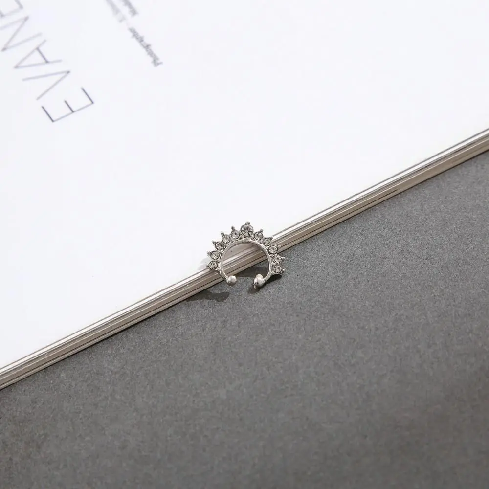 Cool Trendy Metal Geometric Punk U Shape Body Jewelry Bear Nose Cuff Fake Nose Ring Nose Stud