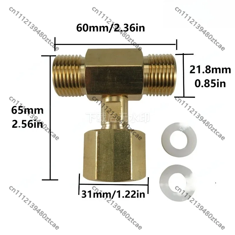 CO2 Regulator W21.8-14 Aquarium Tank Tee Adapter Fish Tank Air Connection Fitting