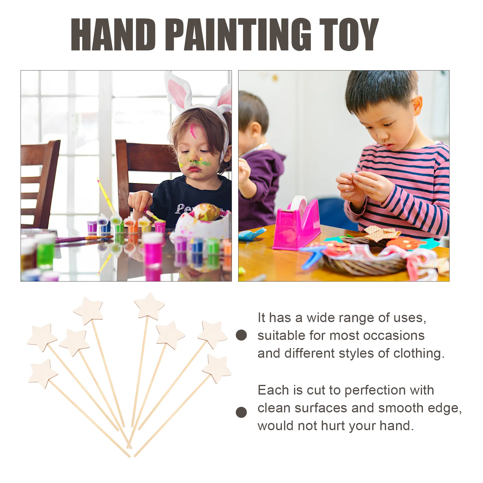 8 Pcs Kids Graffiti Toy Fairy Drawing Decorate Children Painted Hand Painting Wood