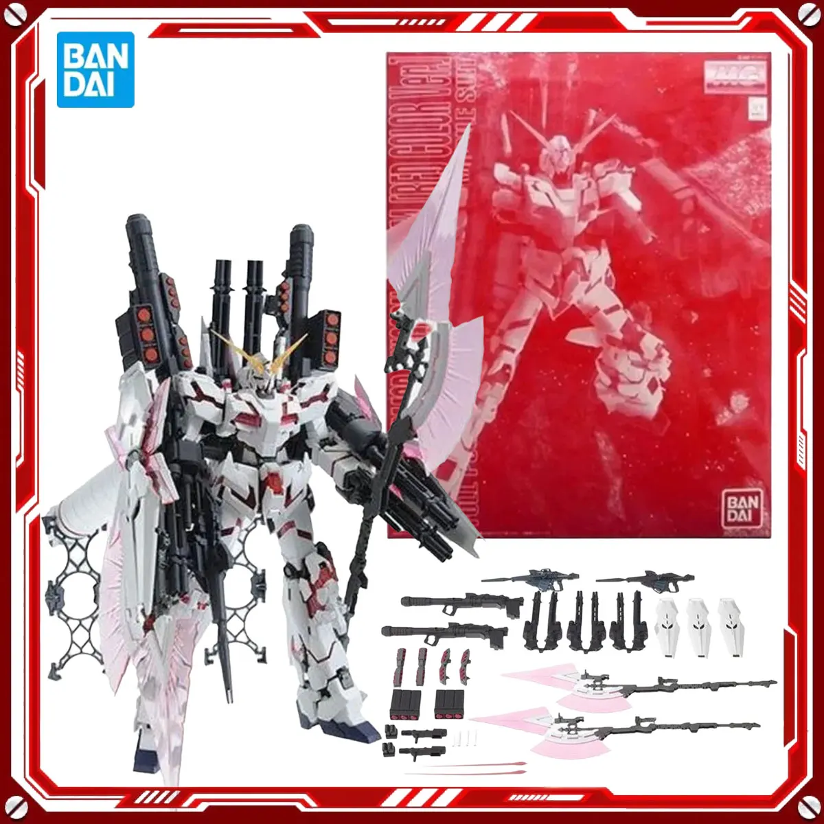 

Bandai Genuine Gundam Anime Model Kits Rx-0 Unicorn Gundam Toys Mg 1/100 Action Figure Assembly Model Gift Christmas Present
