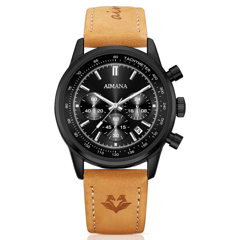 Reloj deportivo para hombre con correa de cuero: reloj elegante con correa duradera para una vida activa