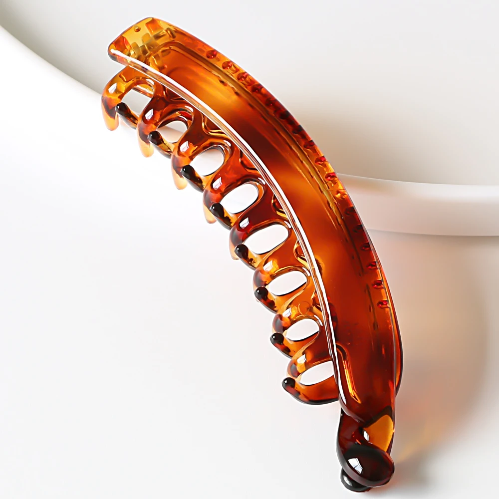 موضة بلون زهرة الموز مقاطع الشعر بسيطة عدم الانزلاق الكلاسيكية النساء عدم الانزلاق ذيل حصان المشابك دبابيس الشعر للشعر الناعم