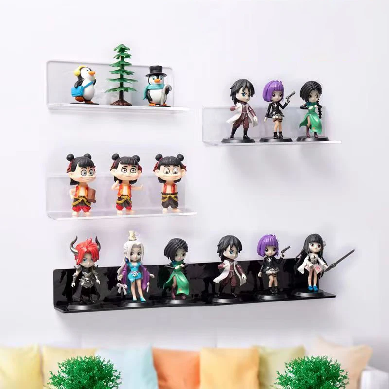 Acrylic Wall Display Stand For Action Figures, Non Perforated Wall Mounted Storage Rack, Used For Clay Figure Decoration