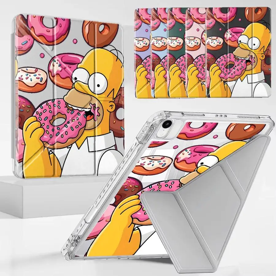 

Cartoon Simpsons Funny Y-Fold Holder Cover Tablet Case For iPad Air 4 5 M3 M2 1 2 M4 11inch Pro 2025 Mini 6 7 Pro 11th 10th 9th