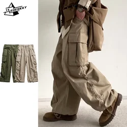 Harajuku Cargo Pants Men Women Vintage Multi-pocket Wide-leg Trousers Street Hip Hop Casual Baggy Pants Spring Autumn Unisex