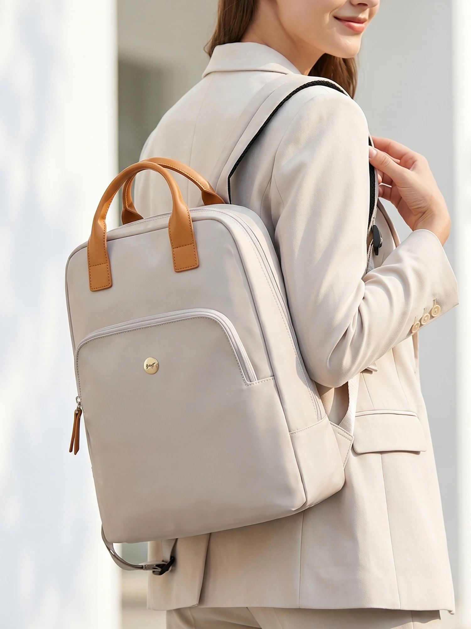tinoqi-simple-style-women's-backpack-lightweight-waterproof-commuter-computer-bag-student-bookbag-15-inch-laptop-bag