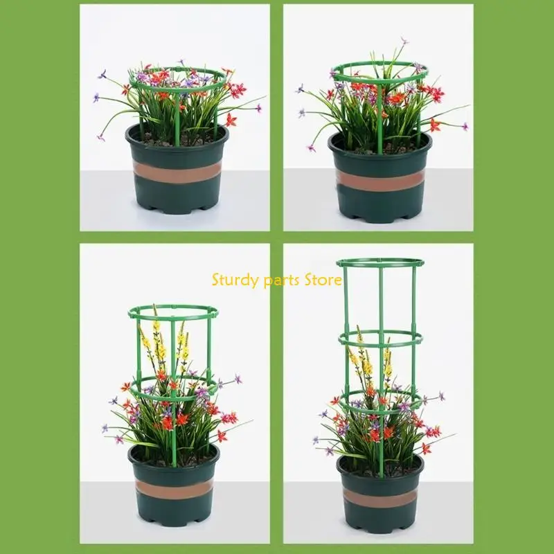 97QC 2レイヤーバルコニー植物と屋外庭園のための多目的植物ケージの杭