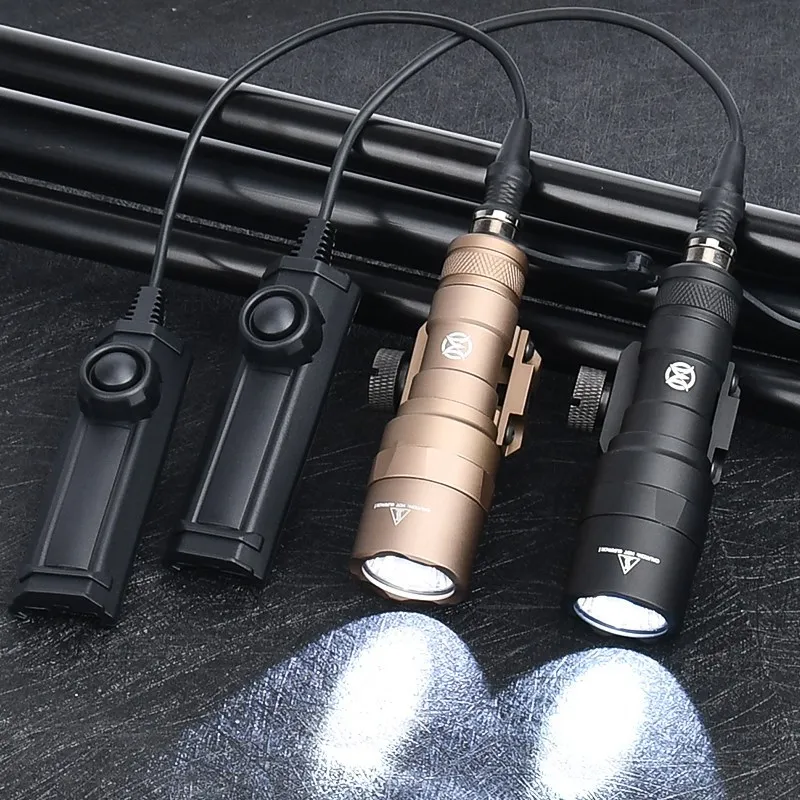 WADSN Tactical M300C M300A Powerful Flashlight LED Hunting Rifle Light Mini Weapon Scout Light WithDual Switch Airsoft Accessory