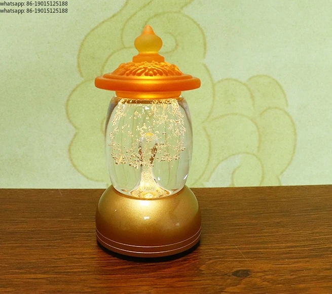 

2025 new collection Ancient glass crystal lotus lamp household long light charging plug-in