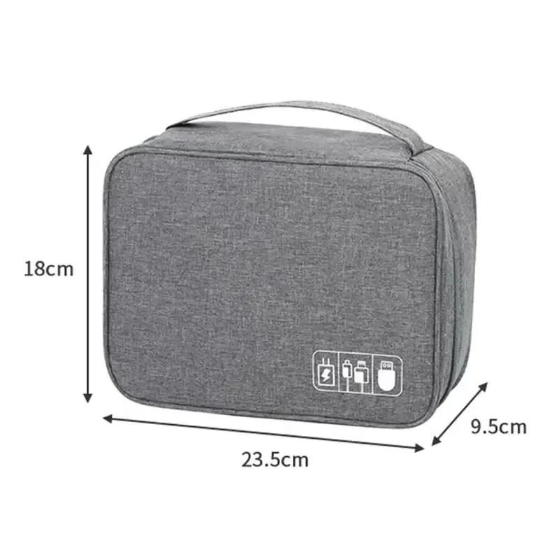 New Travel Digital Data Line Storage Bag Large Capacity Anti-moisture Grid Multi-functional Headphone Charger Finishing-ag 6