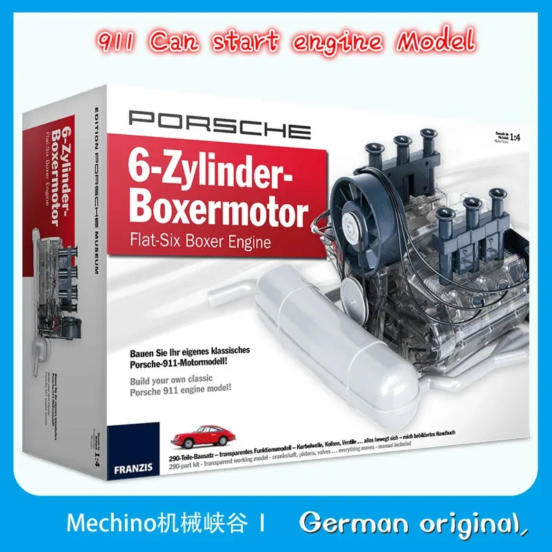 

Модель 6-цилиндрового мини-двигателя 911, Игрушечная модель стартера в сборе, обучающая модель Горизонтально против двигателя с воздушным охлаждением, масштаб 1:4