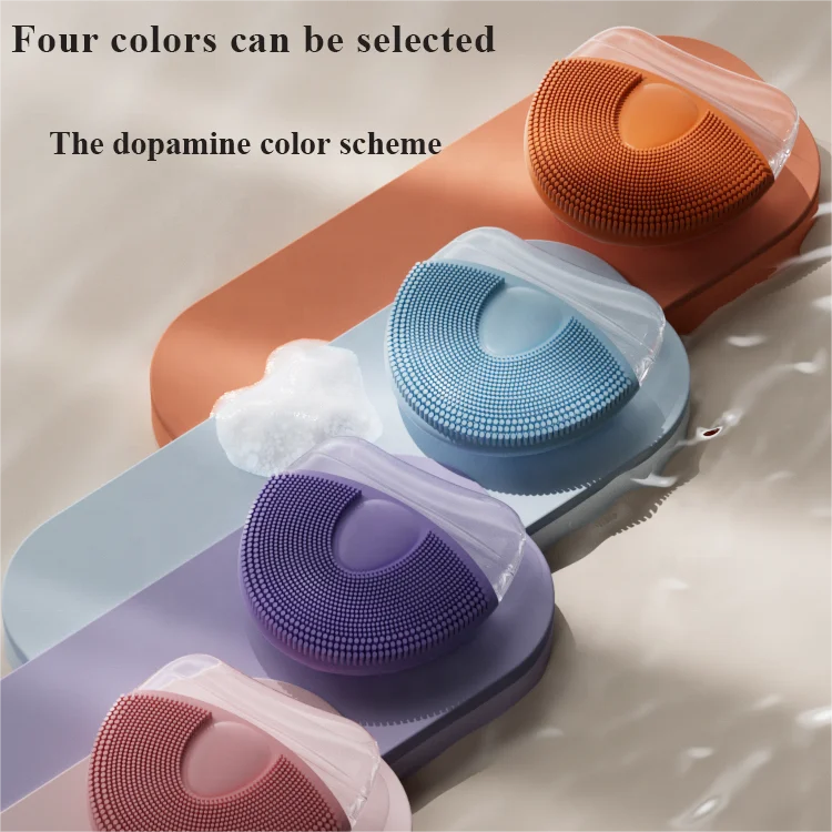 

Facial Silicone Cleansing Brush Face Pore Deep Blackhead Washing Makeup Remover Foaming Brush Portable Beauty Massager