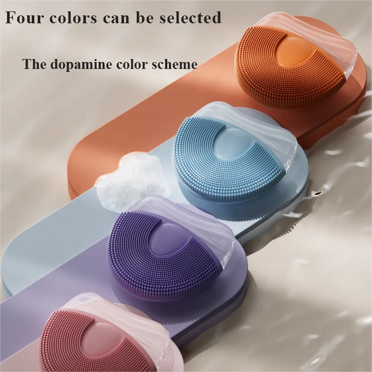 Facial Silicone Cleansing Brush Face Pore Deep Blackhead Washing Makeup Remover Foaming Brush Portable Beauty Massager