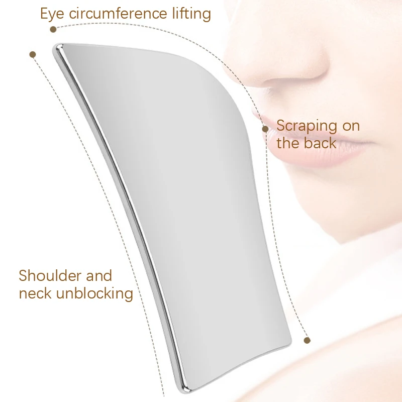 Stainless Steel Guasha Scraping Massage Scraper Face Massager Tightening Cooling Gua Sha Eye Face Board SPA Body Massage Tool