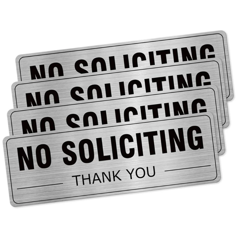 E8BD Entryway Notice Plaque Set with No Soliciting Message Display