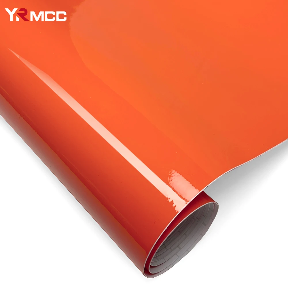 Glossy Car Sticker Vinyl Auto Tuning Waterproof Vinyl Wrap Orange Car Body Film Adhesive Motorcycle Sticker for Cars Accessories