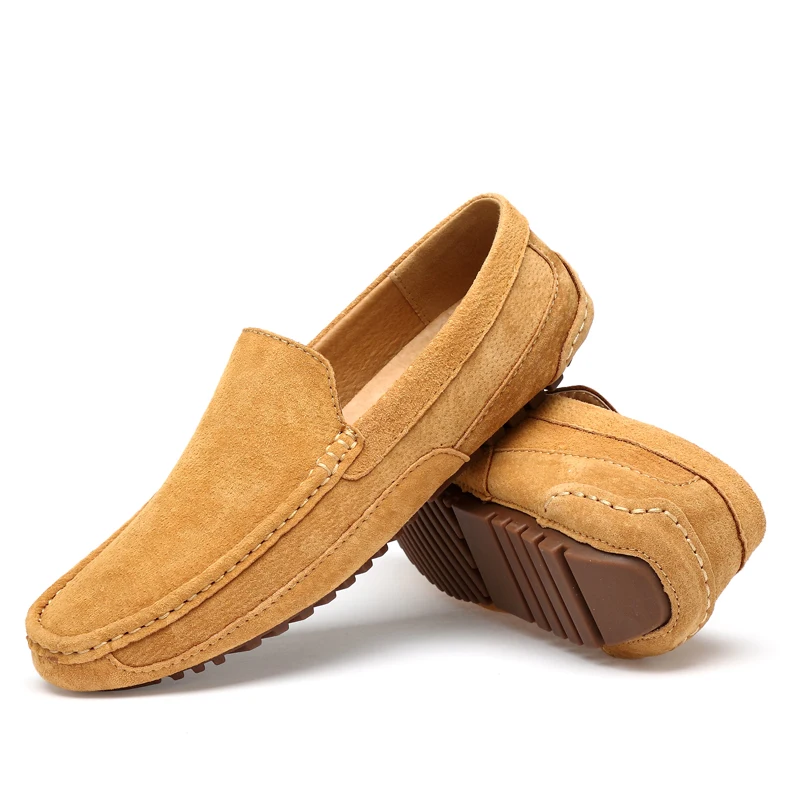 Luxury Brand Man Loafers Suede Casual Shoes For Men Lazy Shoes Comfort Slip-on Driving Shoes Male Moccasins Big Size 38-46