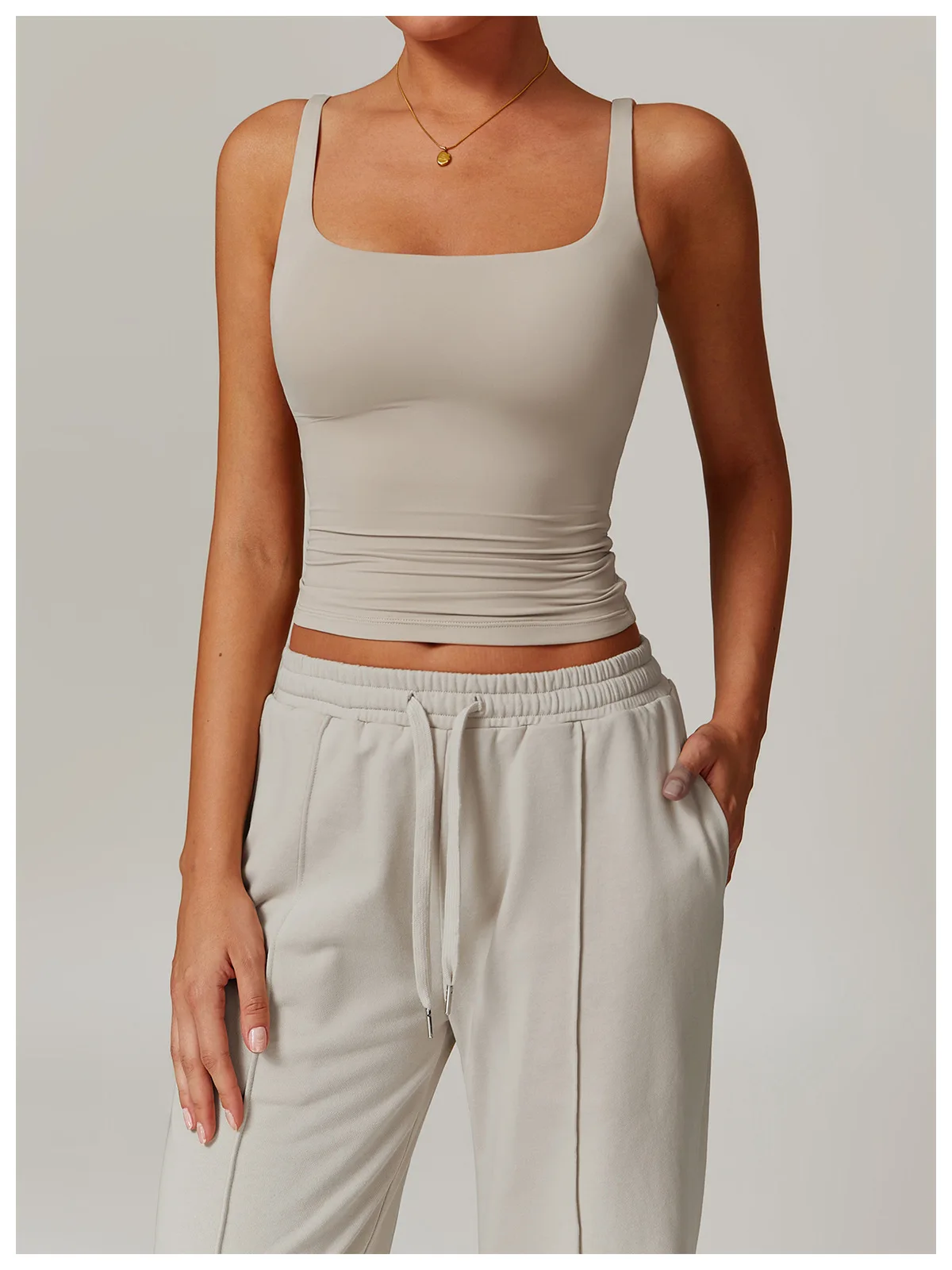 Hearuisavy Summer Women's Sports Bra Square Neck Tight Yoga Tank Top Gym Running Breathable Casual Vest Comfort Fit Workout Top