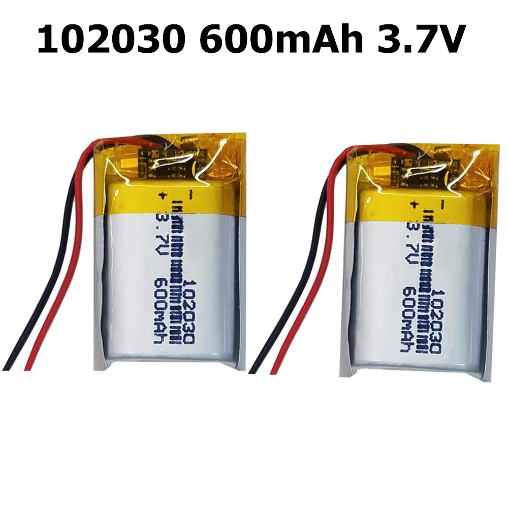 2Pcs 3.7V 302030 402030 502030 602030 702030 802030 902030 102030 Battery for LED lights,Bluetooth Speakers,Smart Watches,Toys