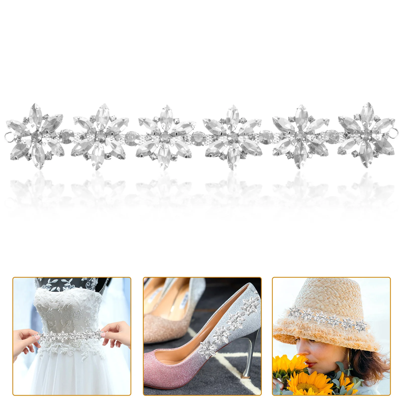 

Rhinestone Chain Sparkly Applique For Wedding Bridal Sash Belt Diy Clothing Shoes Bridal Sash Belt Applique Decor Patch