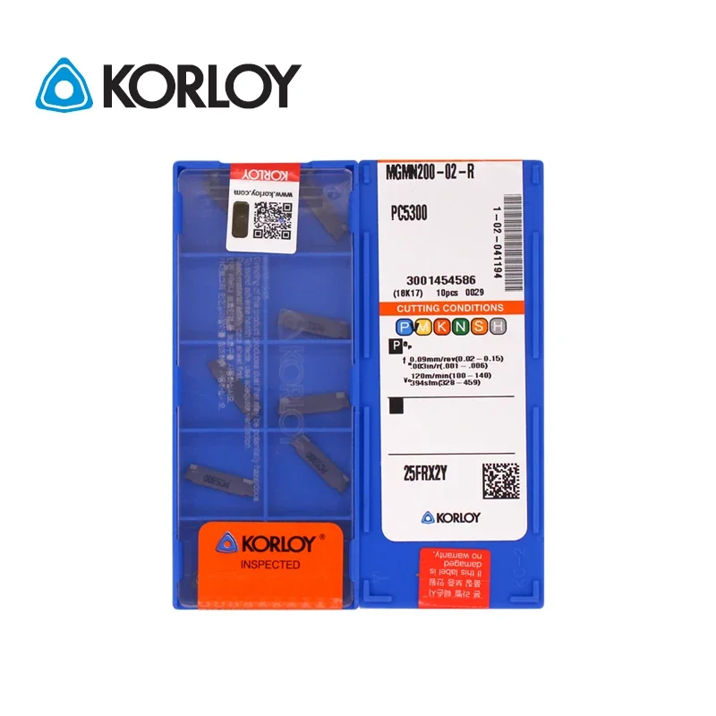 

10pcs KORLOY 100% Original MGMN200-02-R PC5300 02-L 04-R 04-L Rough Light Multi Grooving Face Grooving Carbide Turning Inserts