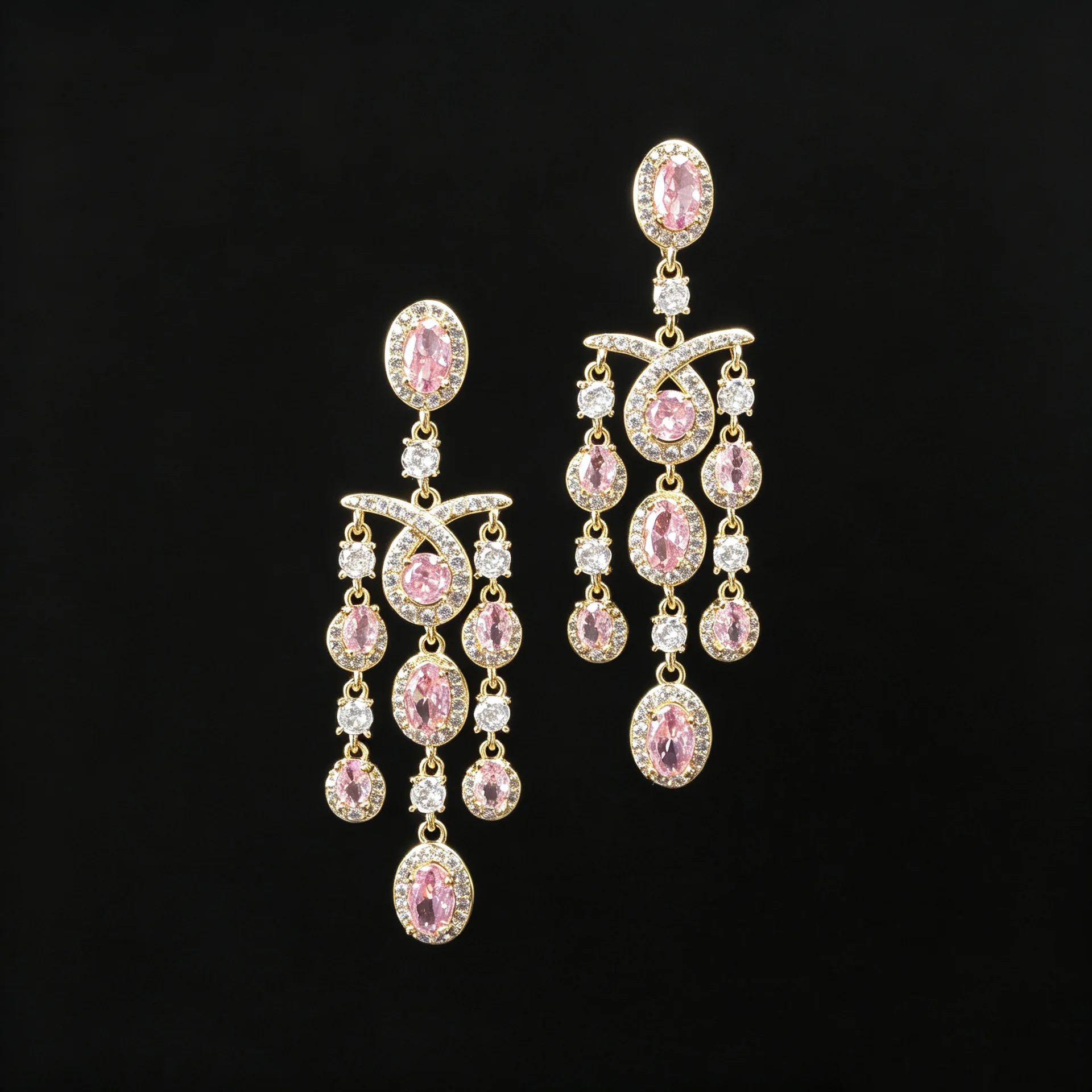 Luxury Fashion Long Tassel Earrings with Micro Paved Zircon, 925 Silver Pin Ear Jewelry for Women, Trendy High End Ear Ornaments
