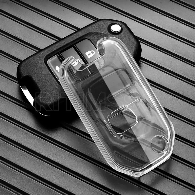 

TPU Folding Car Key Case Shell Cover Fob for Honda Civic HRV CRV XRV CR-V Crider Odyssey Pilot Fit Accord Protector Accessories