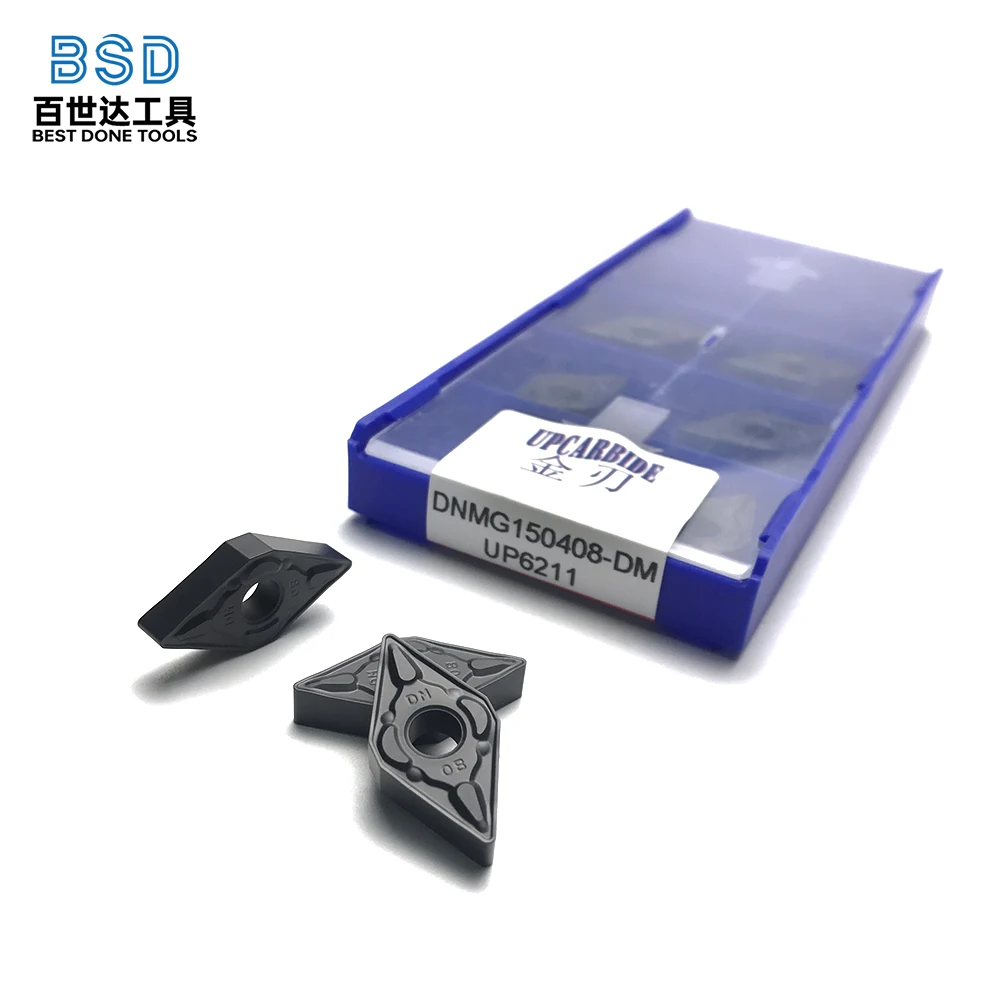 

BSD UP6211 DNMG150408-DM Токарные пластины (10 шт./кор.) — инструменты с ЧПУ для стали/чугуна (≤HRC40)