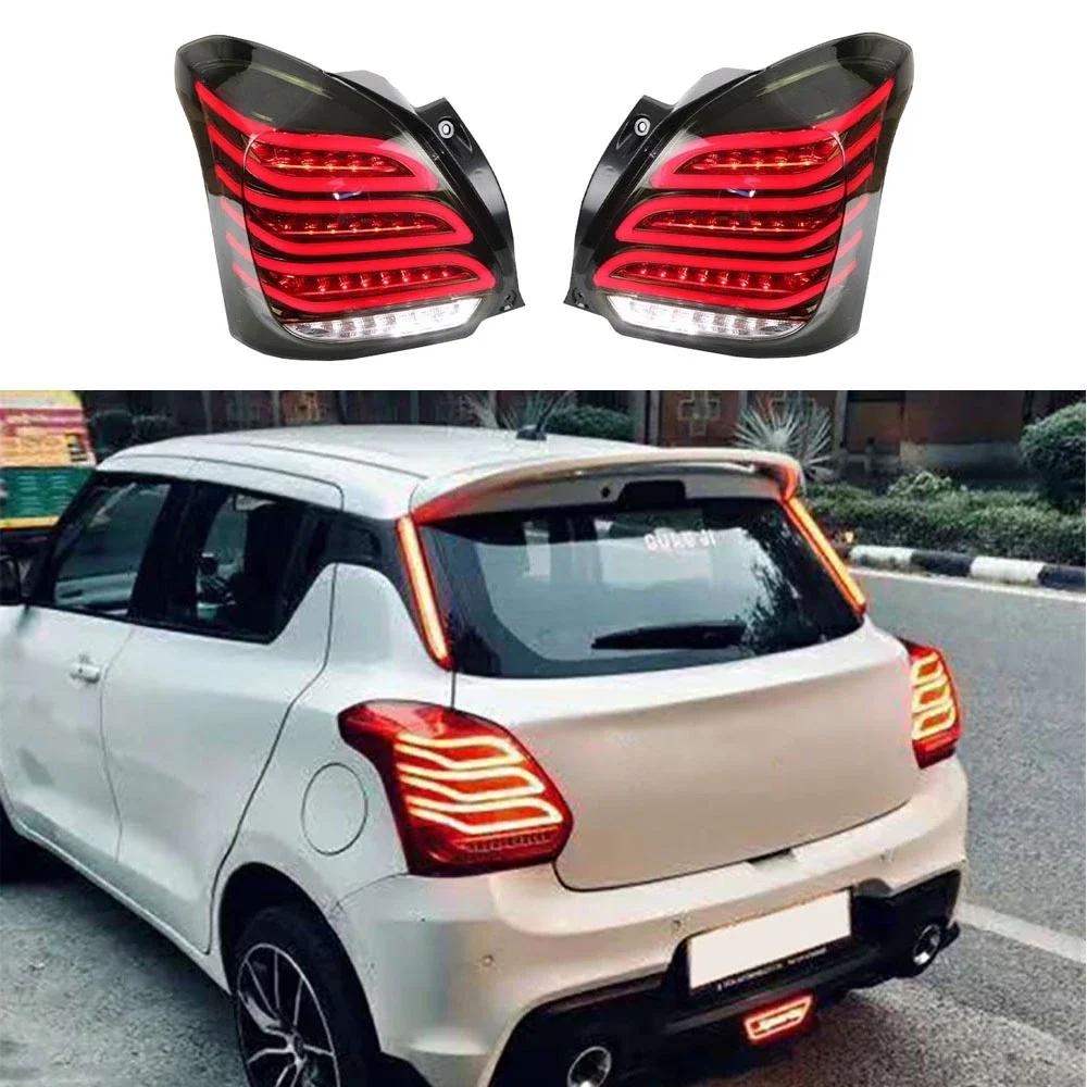 Car LED Tail Light Taillight For Suzuki Swift 2016 2017 2018 2019 Rear Fog Lamp + Brake Lamp + Reverse + Dynamic Turn Signal