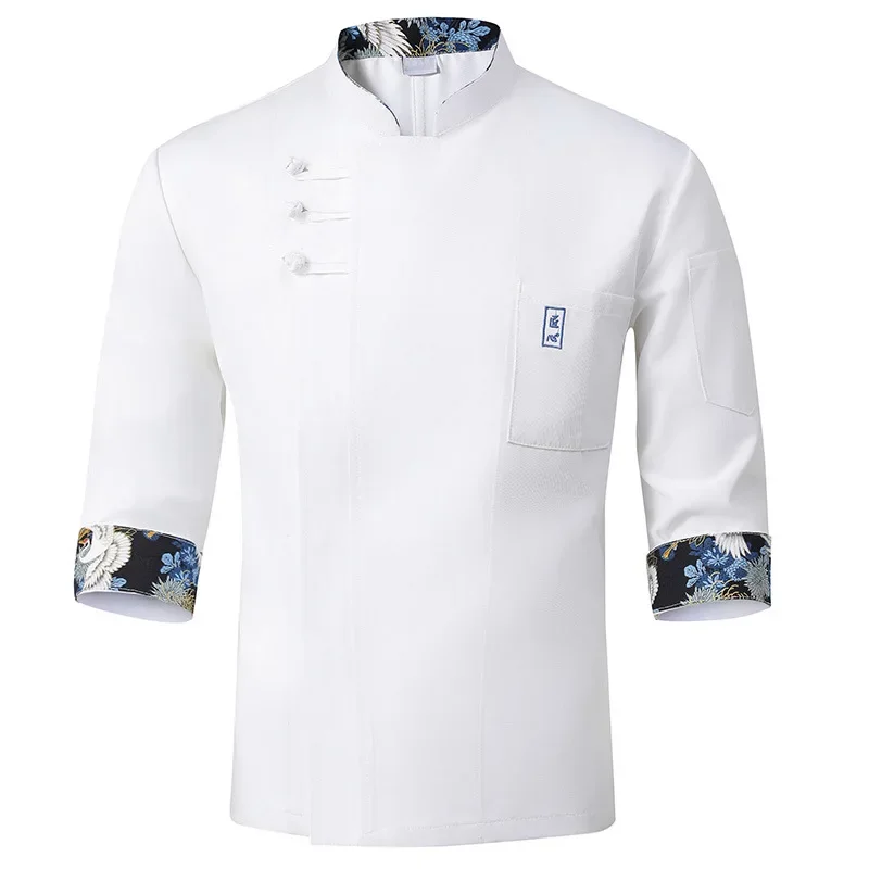 Elegante uniforme da lavoro da chef maniche corte per uomini e donne Ristorante in stile cinese Bar Panetteria Scuola Cucina High End Seven Half