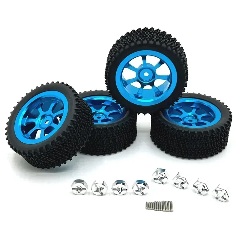 Used For MJX 1/14 14301 14302 14303 WLtoys 1/14 1/12 RC Car Parts Metal Upgraded Wheels Tires